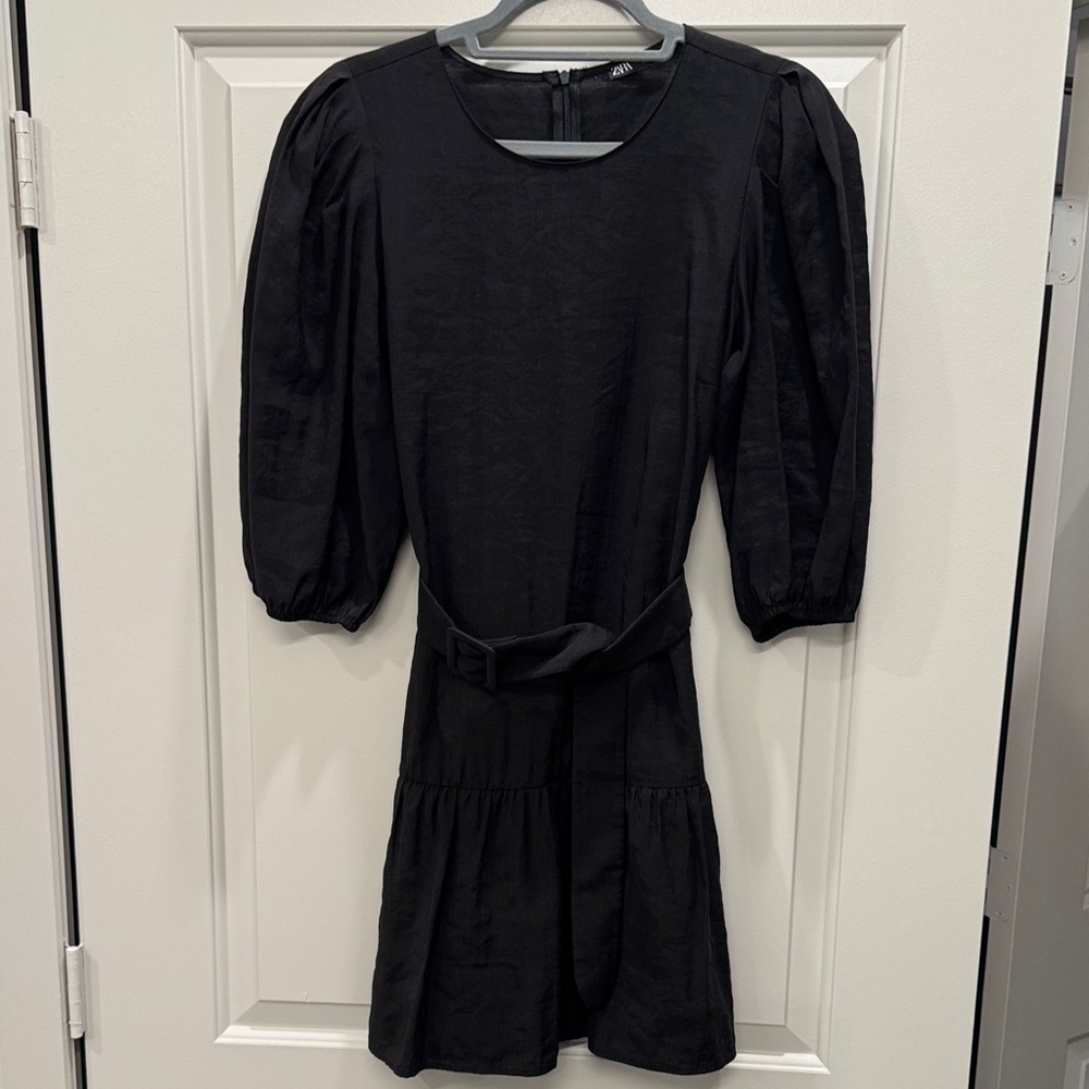 Zara Black Dress with Stylish Details